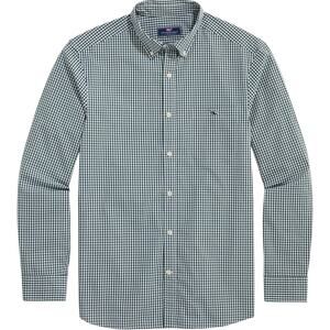 Vineyard Vines Men Medium Green Checked Classic Fit Tucker Shirt button up long